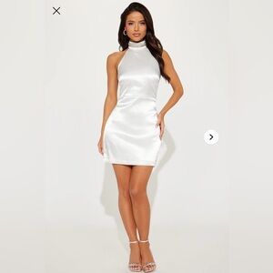 Elegant White Halter Dress